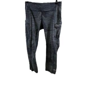 Lululemon Wunder Under Crop Luxtreme Etch Hail Midnight Navy Leggings Size 6